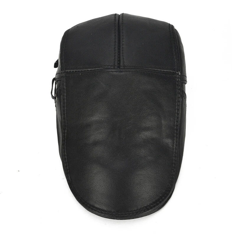 (image for) Collrown Berets Mens Flat Caps Genuine Leather Duck Tongue Cap Classic Adjustable Casual Driving Cabbie Hat